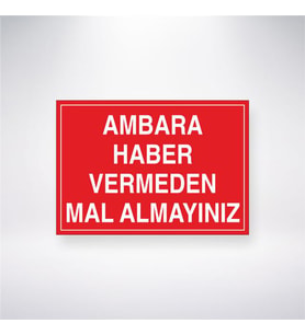 Ambara Haber Vermeden Mal Almayınız 21x28 Arkası Yapışkanlı Levha