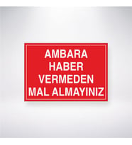 Ambara Haber Vermeden Mal Almayınız 21x28 Arkası Yapışkanlı Levha