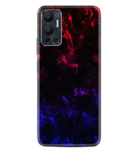 Infınix Hot 12 Kılıf Silikon Desen Özel Seri Blue Red Fire 1637