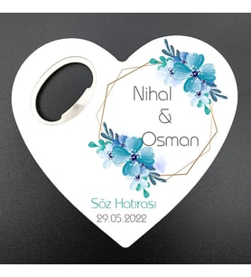 Nikah, Nişan, Kına, Söz, Sünnet, Doğum, Mezuniyet Hatırası Kalp Açacak Magnet MG Atölye
