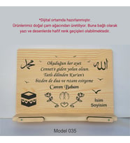 Münzevi Masaüstü Ahşap Rahle/Tablet/Kitap Tutucu--CANIM BABAM--Model035