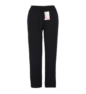 Büyük Beden Cepli Viskon Yazlık Kadın Pijama Altı Tek Alt y21 (Siyah)