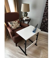 Yükseklik Ayarlı Laptop Sehpası 60x40 Beyaz Renk MDF Malzeme