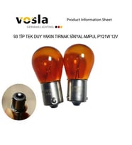 2 Adet Tek Duy Yakın Tırnak Sinyal Ampülü Py21w 12v Turuncu