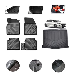 Ford Focus HB İnce Stepne 2021 Model 4D Bagaj Paspas Set