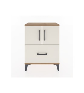 Arges Komodin 2 Raflı Tek Çekmeceli 2 Kapaklı 60x30x80 Çam-Aytaşı