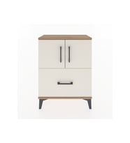 Arges Komodin 2 Raflı Tek Çekmeceli 2 Kapaklı 60x30x80 Çam-Aytaşı