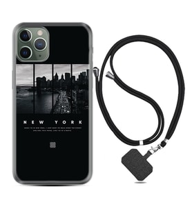 Apple iPhone 11 12 13 14 Pro Max Kılıf Boyun Askılı Silikon New York 1612