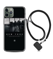 Apple iPhone 11 12 13 14 Pro Max Kılıf Boyun Askılı Silikon New York 1612