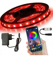 4 Metre Rgb Şerit Led Seti - Bluetooth Uygulama Kontrollü - Müziğe Duyarlı 5050 3 Çipli Tak Çalıştır