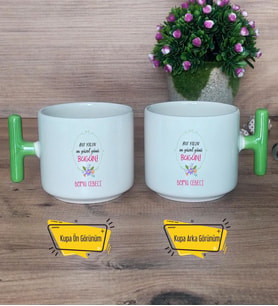 Doğum Günü Hediyesi Kupa Bardak T Yeşil Kulplu Yılın En Güzel Günü