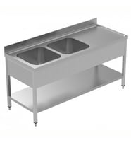 Electrolux Professional 2 Evyeli Tezgah, Evyeleri 600x500 Mm, Damlalığı Sağda, Taban Raflı - 1800 Mm, Plus LSGLG1826D