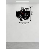 Wars Temalı Ahşap Duvar Saati - 40X40 Cm Kesim Dekoratif