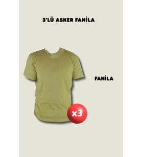 3'lü Fanila Askerlik Seti - Temel ve Bedelli Askerlik Malzemeleri (Haki)