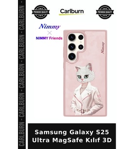 Samsung Galaxy S25 Ultra MagSafe Kılıf 3D Tarz Sanatsal Kedi Figürlü