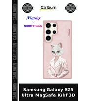 Samsung Galaxy S25 Ultra MagSafe Kılıf 3D Tarz Sanatsal Kedi Figürlü