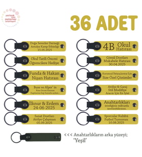 Sarı & Yeşil, Sosyal Sorumluluk Projesi Etkinliğine, 36’lı Set, Kişiye Özel Yazılı Deri Hatıra