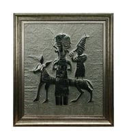 e38 EL İŞÇİLİĞİ  KURŞUN FİGÜRİN KALIBI ALİMİNYUM KABARTMA TABLO 86*76 CM -6441