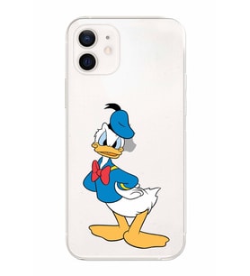 Apple iPhone 12 Mini Uyumlu Kamera Korumalı Tıpalı Kapak Donald Duck TasarımlıŞeffaf Kılıf