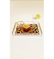 Leopard Tray -S- Leopar Desenli Dekorasyon ve Sunum Tepsisi (Kahverengi-Leopar)