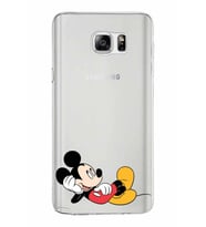 Samsung Galaxy Note 5 Kapak Mickey Mouse Tasarımlı Şeffaf Silikon Kılıf
