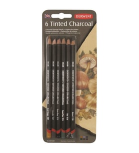 Derwent Tinted Charcoal Renkli Kömür Füzen Seti 6'lı Blister 