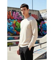 Erkek Bisiklet Yaka Standart Kol Regular Kalıp Sweatshirt Fonksiyonel Dayanıklı Kaliteli Şık