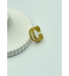 Çelik Gold Ayarlanabilir Yüzük - 25yzk165