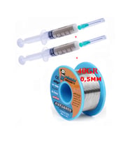 Mechanic Uyumlu Lehim Teli 40 Gr. 0,5 Mm Flux Lehim Toplama Seti 3in1
