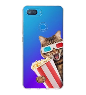 PrintiFy Xiaomi Mi 8 Lite ile Uyumlu 1mm Slim Fit Kedi 1 050b Baskılı Şeffaf  Kılıf