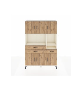 Arges Gardrop 9 Raflı 3 Çekmeceli 6 Kapaklı 132x30x195 Aytaşı-Çam