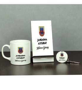 Jandarma Astsubat Üçlü Set (Kupa + Telefon Standı + Anahtarlık)