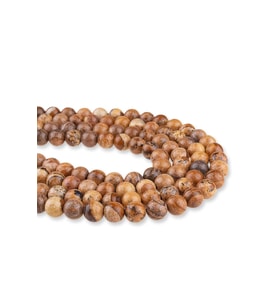 8 MM Jasper Doğal Taş Dizi (Kahverengi)