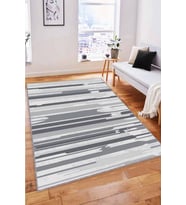 Gri Spor Kaymaz Tabanlı Makinede Yıkanabilir Halı FH03 - 100 x 160 cm