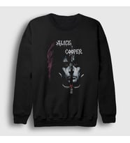 Presmono Unisex Siyah Dragontown Sai Alice Cooper Sweatshirt 496801tt
