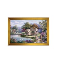 Manzara Temalı Kanvas Tablo 50 x 70 cm Gold Çerçeve