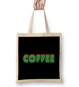 CAT Funny coffee drinks art lover gift quote - vintage Retro Rainbow Style Bez Çanta Uzun Saplı