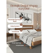 Natura New Model Masif Ahşap Karyola Kolay Kurulum Fırınlanmış İthal Sibirya Çamı 140x190 Yatak Uyumlu
