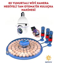 80 Yumurta Kapasiteli Tam Otomatik Çiftlik Kuluçka Makinesi Wifi Ampul Kamera Hediyeli Mz-80