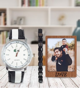 Erkek Saat- Bileklik-Kişiye Özel Ahşap Love Çerçeve (Model 4)