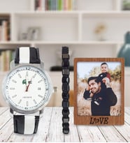 Erkek Saat- Bileklik-Kişiye Özel Ahşap Love Çerçeve (Model 4)