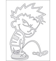 Usta Işeyen Yaramaz Çocuk Depo Kapağı Sticker 00880 Beyaz 12 x 8 cm