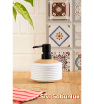 Porsima 3125 Banyo ve Mutfak Sıvı Sabunluk 350ML Beyaz-Ahşap