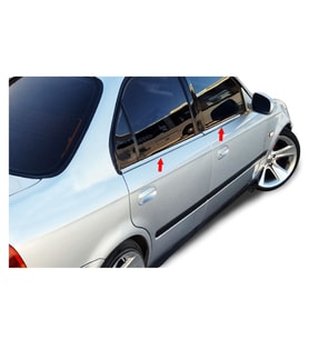 Honda Civic 1996-2000 Sedan Paslanmaz Çelik Krom Cam Çıtası 4 Parça