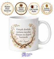 Güvenilir Dost Yazılı Arkadaşa Özel Baskılı Kupa Bardak Hediye