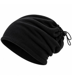 Unisex Premium Polar Bere Boyunluk 2'si 1 Arada Sıcak Tutan Rüzgar Korumalı Outdoor Kışlık Siyah Şık — Renk: Siyah, Beden: Standart