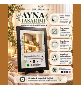 Dünyanın En Güzel Kızı – Aynalı Spotify Çerçeve makyaj aynası çerçeve Sevgiliye anlamlı hediye