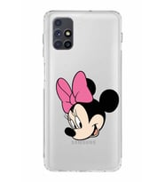 Samsung Galaxy M51  Kamera Korumalı Kapak Minnie Mouse Tasarımlı  Şeffaf  Kılıf