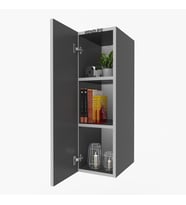 Kenzlife mutfak dolabı irem  060.030.32 gri  2 raflı kapaklı  ofis banyo kiler evrak kitaplık