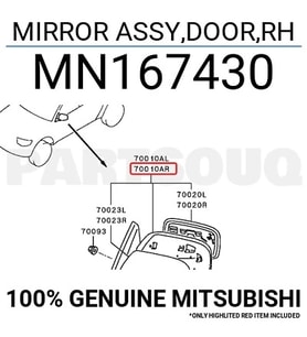 Dış Dikiz Aynası L200 06-14 Elektrikli Isıtmalı Krom Sağ (Oem No: Mn167430)